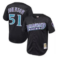Arizona Diamondbacks #51 Randy Johnson Player Black Fedasgoge Mitchell & Ness Throwback Cooperstown Collection Mesh Limited Stitched Jerseys