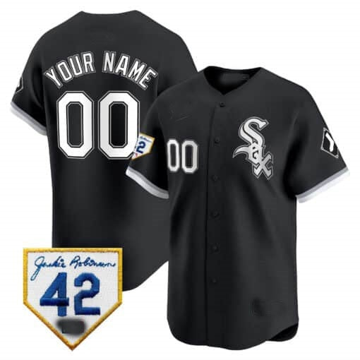 Custom Chicago White Sox 2024 Jackie Robinson Patch Vapor Premier Limited Jersey ¨C Black Fedasgoge