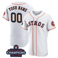 Custom Houston Astros Active Player White Fedasgoge 2022 World Series Flex Base Stitched Jersey