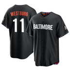 Baltimore Orioles #11 Jordan Westburg Player Black Fedasgoge City Connect Home Game Stitched Jerseys