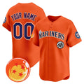 Custom Seattle Mariners x Dragon Ball Orange Fedasgoge Vapor Premier Limited Jersey - All Stitched