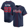 Atlanta Braves #28 Matt Olson Navy FOULKSSHOP Alternate Limited Player Jersey