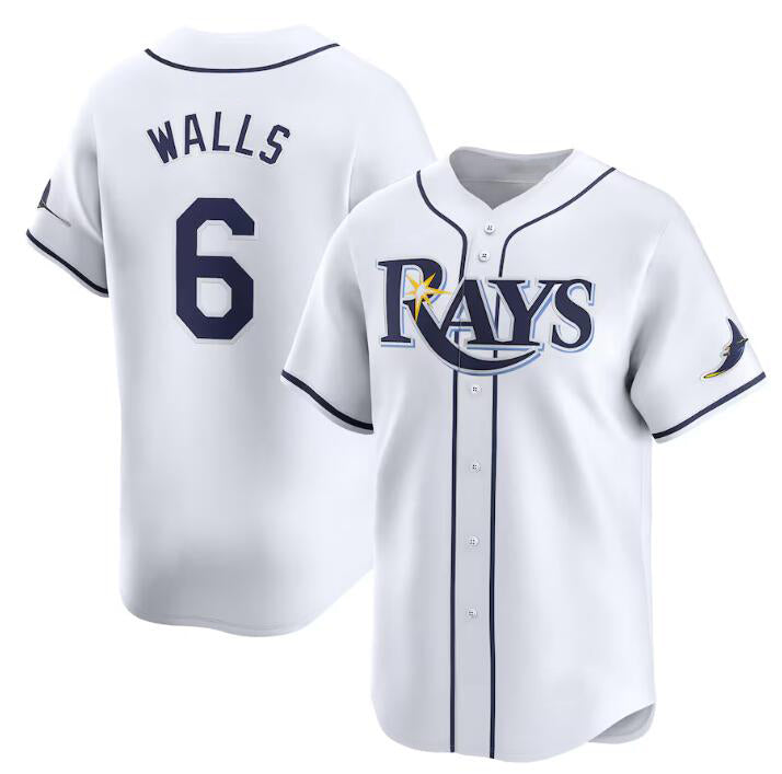 Tampa Bay Rays #6 Taylor Walls White Fedasgoge Home Limited Stitched Jersey