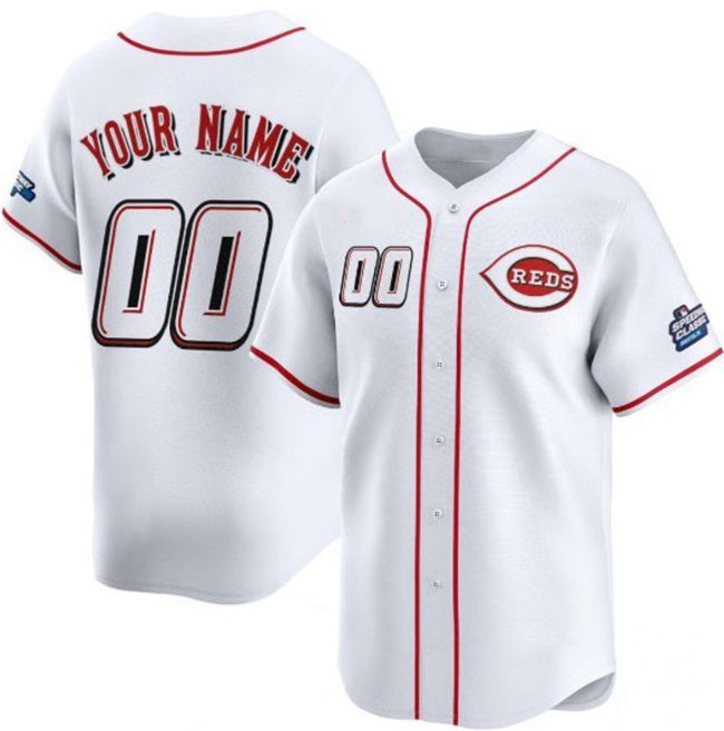 Custom Cincinnati Reds Active Player White Fedasgoge 2025 Speedway Classic Home Limited Stitched Jersey