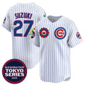 Chicago Cubs #27 Seiya Suzuki White Fedasgoge 2025 Tokyo Series Limited Stitched Jersey