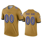 Custom B.Ravens Gold Fedasgoge Inverted Legend Jersey