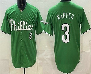 Philadelphia Phillies #3 Bryce Harper Green Fedasgoge Limited Stitched Jersey