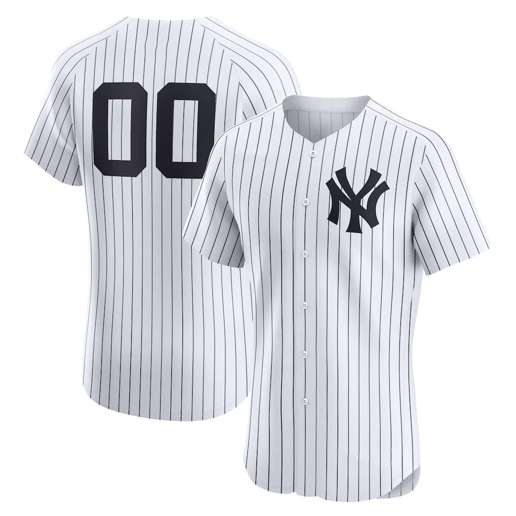 Custom New York Yankees White Fedasgoge Home Elite Jersey