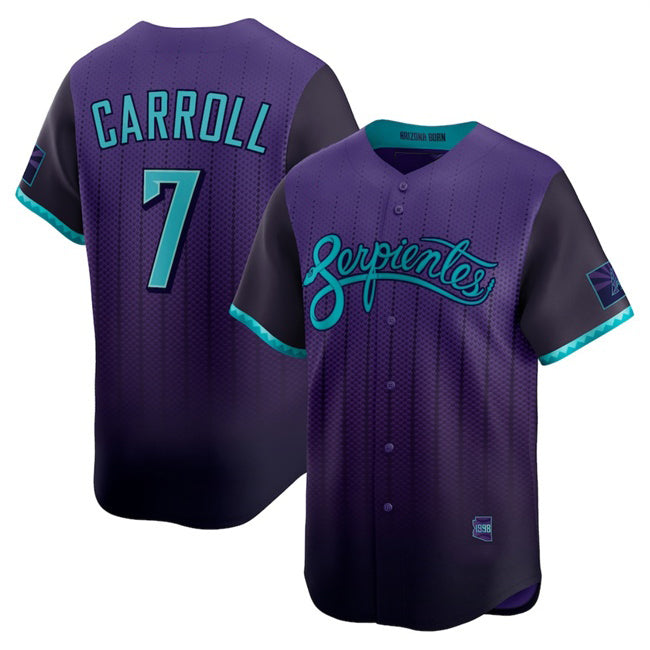 Arizona Diamondbacks #7 Corbin Carroll Purple Fedasgoge 2025 City Connect Limited Stitched Jersey