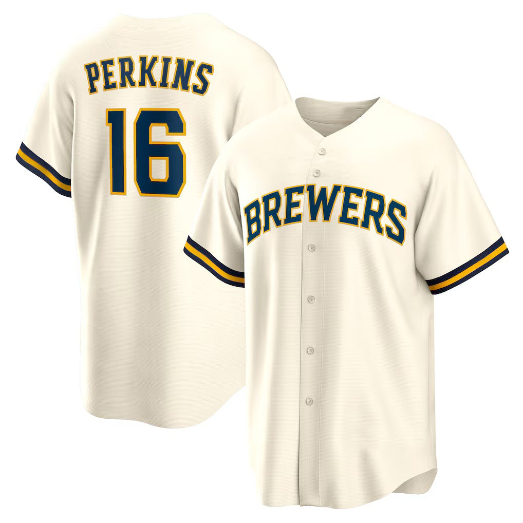 Milwaukee Brewers #16 Blake Perkins Cream Fedasgoge Home Replica Jersey