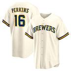 Milwaukee Brewers #16 Blake Perkins Cream Fedasgoge Home Replica Jersey