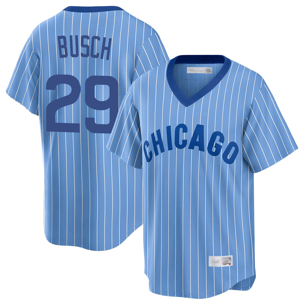 Chicago Cubs #29 Michael Busch Player Blue Fedasgoge T-shirt Cooperstown Collection Limited Stitched Jerseys