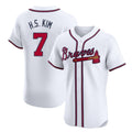 Atlanta Braves #7 Ha-Seong Kim Player White Fedasgoge Limited Elite Home Game Stitched Jerseys