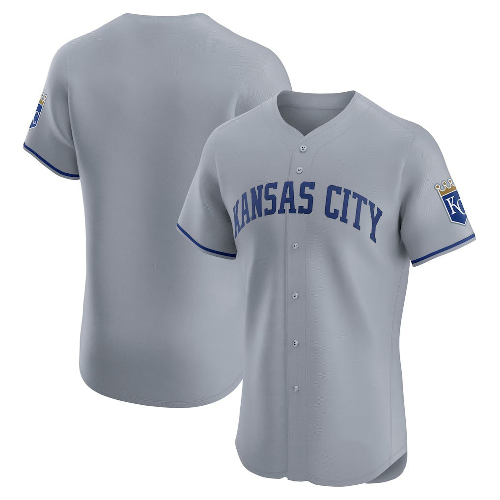 Kansas City Royals Gray Fedasgoge Road Vapor Premier Elite Patch Jersey