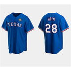 Texas Rangers #28 Jonah Heim Royal Fedasgoge 2023 World Series Stitched Jersey