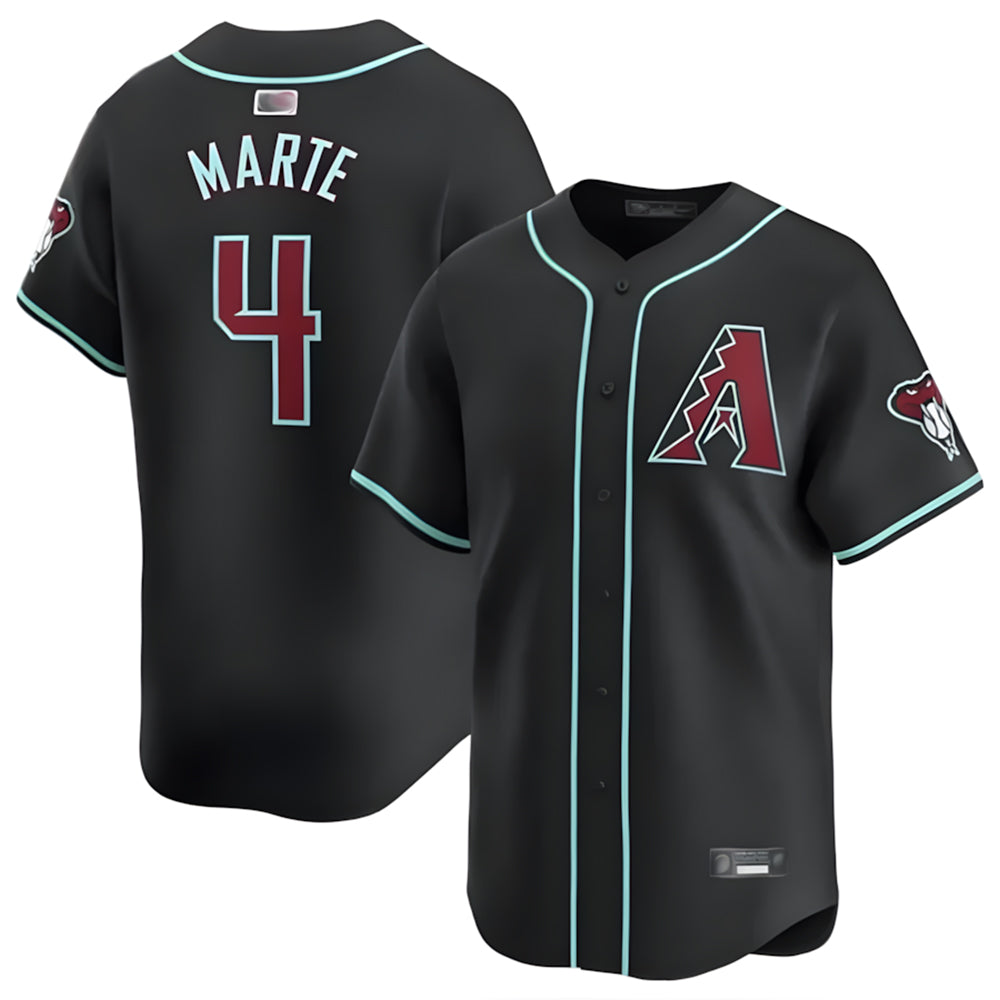 Arizona Diamondbacks #4 Ketel Marte Player Black Fedasgoge Limited Home Game Stitched Jerseys