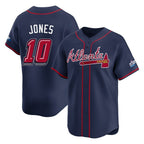 Atlanta Braves #10 Chipper Jones Player Navy Fedasgoge 2025 Speedway Classic Home Game Stitched Jerseys