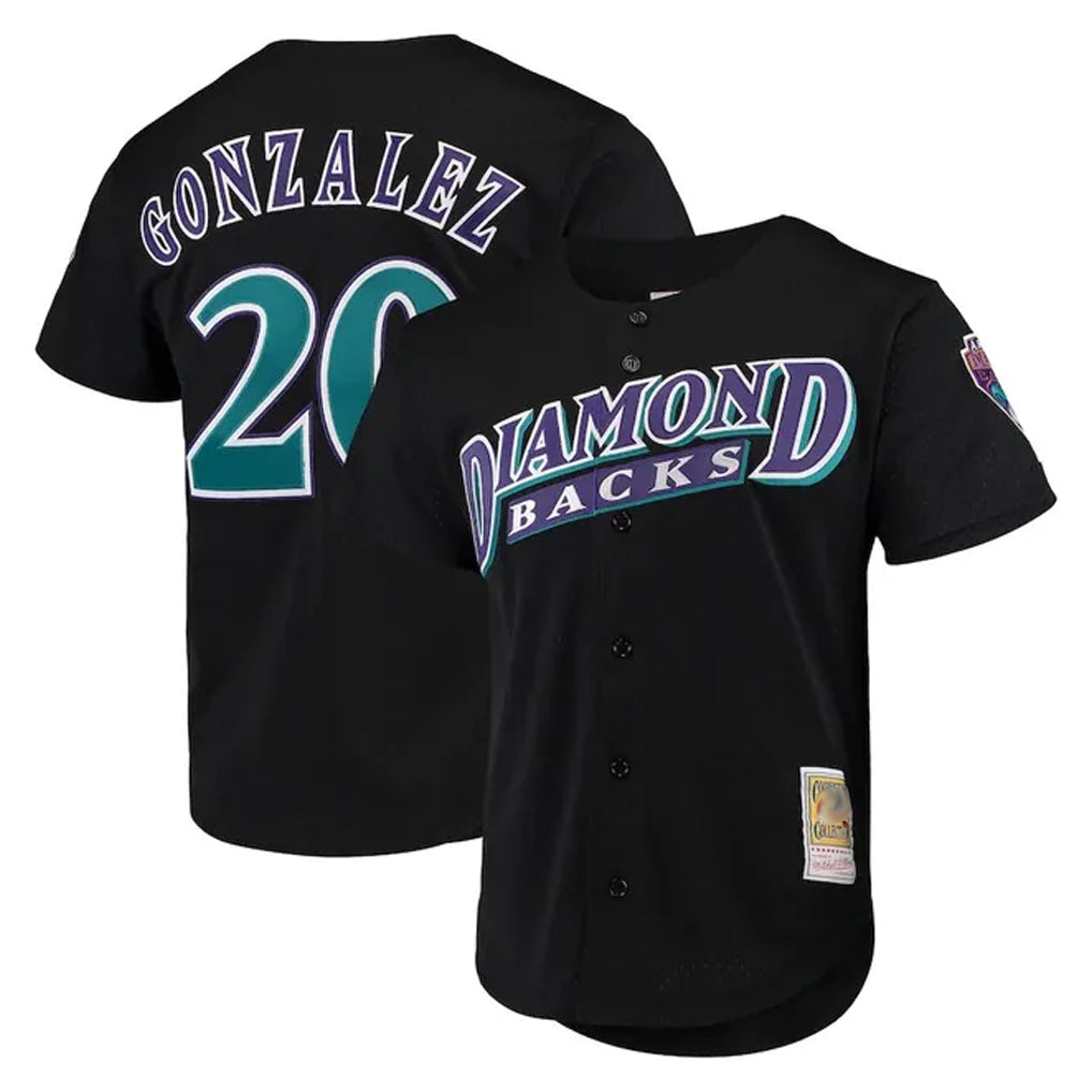 Arizona Diamondbacks #20 Luis Gonzalez Player Black Fedasgoge Mitchell & Ness Throwback Cooperstown Collection Mesh Limited Stitched Jerseys