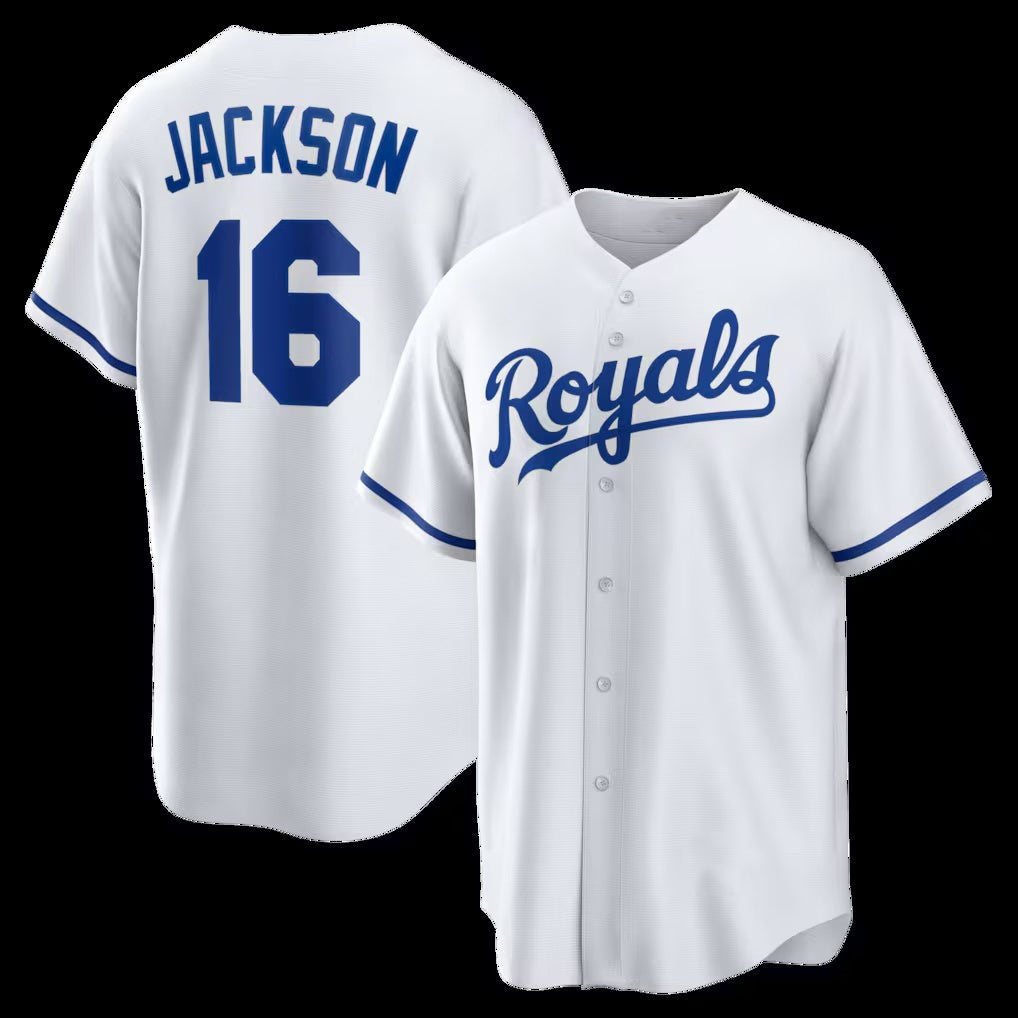 Kansas City Royals #16 Bo Jackson White Fedasgoge Home Retired Player Replica Jersey