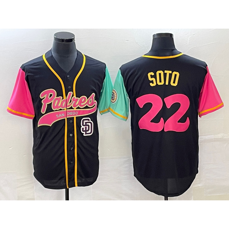 San Diego Padres #22 Juan Soto Black Fedasgoge NEW 2023 City Connect Cool Base Stitched Jersey 2
