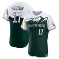 Colorado Rockies #17 Todd Helton Player Green Fedasgoge City Connect Limited Elite Home Stitched Jerseys