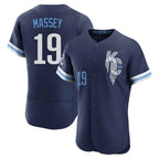 Kansas City Royals #19 Michael Massey Player Navy Fedasgoge City Connect Limited Elite Home Stitched Jerseys