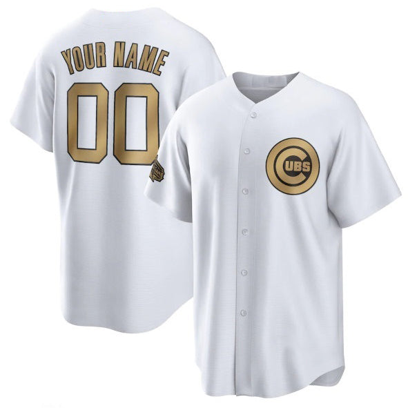 Custom Chicago Cubs Active Player White Fedasgoge 2022 All-Star Cool Base Stitched Jersey