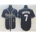 Chicago White Sox #7 Tim Anderson Number Black Fedasgoge Cool Base Stitched Jersey