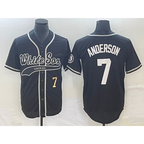 Chicago White Sox #7 Tim Anderson Number Black Fedasgoge Cool Base Stitched Jersey