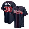 Atlanta Braves #30 Drake Baldwin Player Navy Fedasgoge Home Game Stitched Jerseys