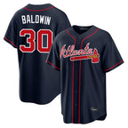 Atlanta Braves #30 Drake Baldwin Player Navy Fedasgoge Home Game Stitched Jerseys