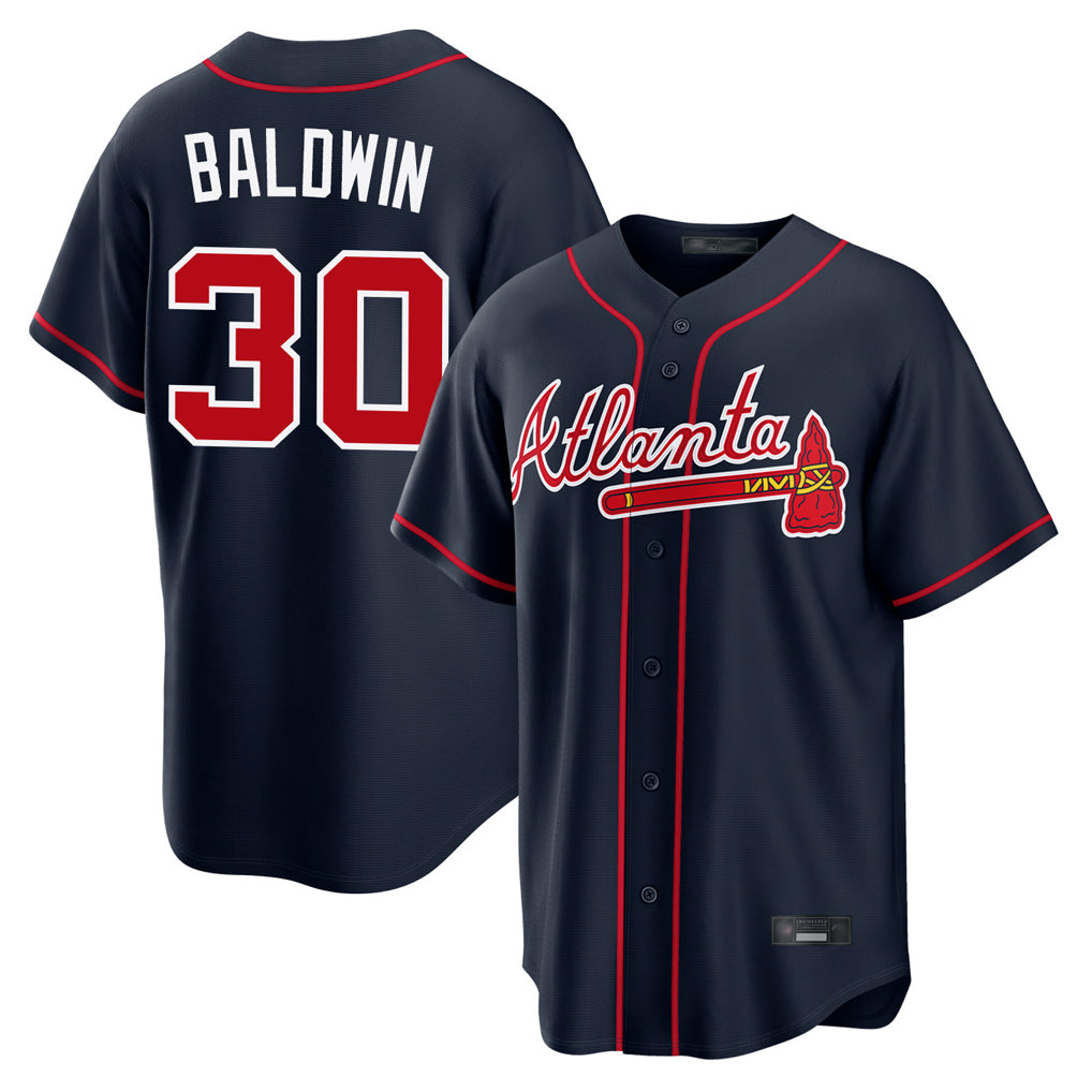 Atlanta Braves #30 Drake Baldwin Player Navy Fedasgoge Home Game Stitched Jerseys