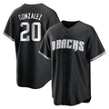 Arizona Diamondbacks #20 Luis Gonzalez Player Black Fedasgoge Game Home Stitched Jerseys