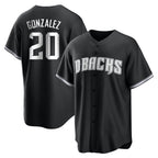Arizona Diamondbacks #20 Luis Gonzalez Player Black Fedasgoge Game Home Stitched Jerseys