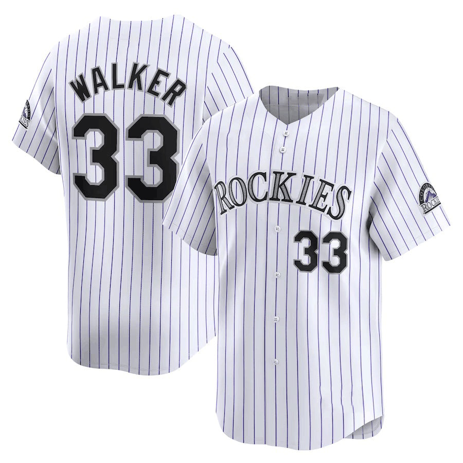 Colorado Rockies #33 Larry Walker White Fedasgoge Home Limited Stitched Jersey