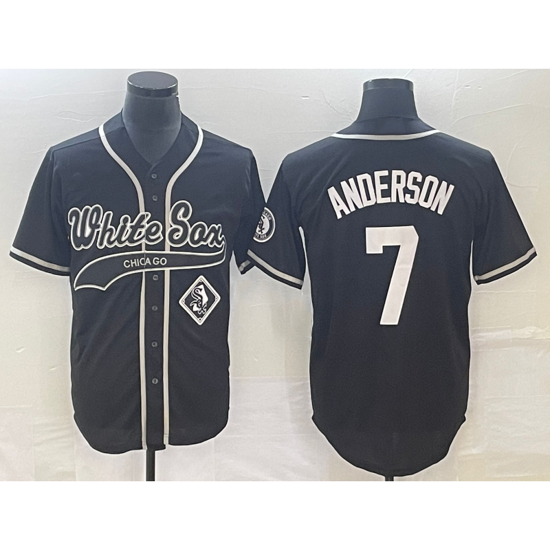 Chicago White Sox #7 Tim Anderson Black Fedasgoge Cool Base Stitched Jersey 2