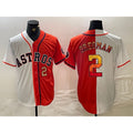 Houston Astros #2 Alex Bregman White Orange Fedasgoge Split Stitched Jerseys