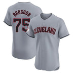 Cleveland Guardians #75 Connor Brogdon Player Gray Fedasgoge Road Limited Elite Home Stitched Jerseys
