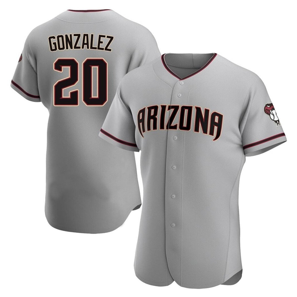 Arizona Diamondbacks #20 Luis Gonzalez Player Gray Fedasgoge Road Limited Elite Home Game Stitched Jerseys