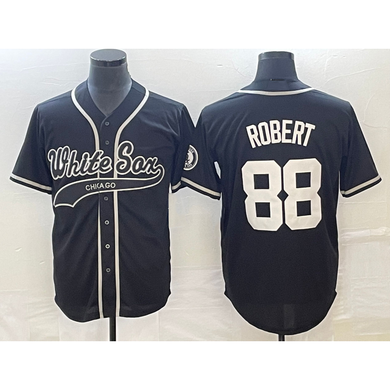 Chicago White Sox #88 Luis Robert Black Fedasgoge Cool Base Stitched Jersey 2