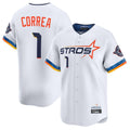 Houston Astros #1 Carlos Correa Player White Fedasgoge City Connect Limited Home Stitched Jerseys