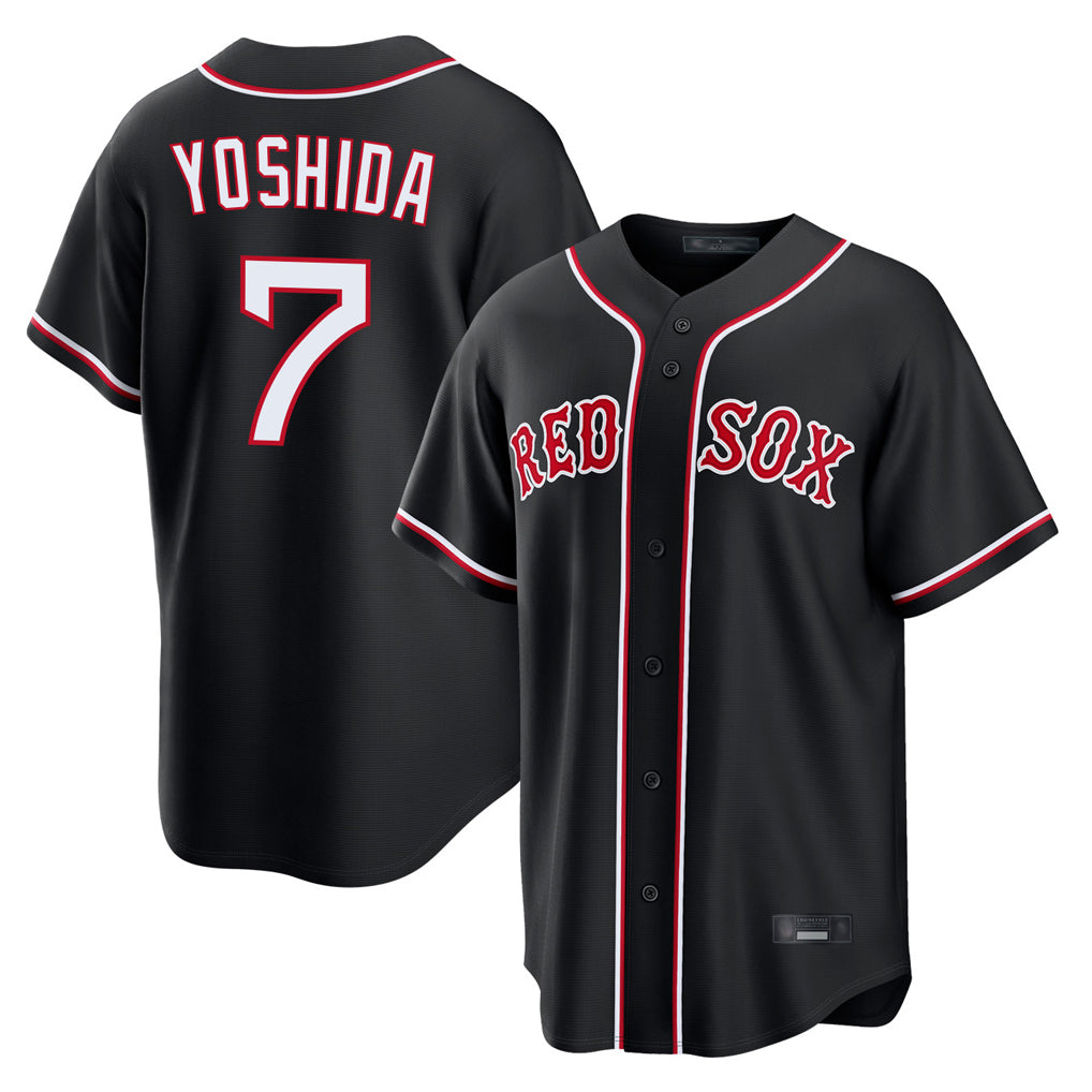 Boston Red Sox #7 Masataka Yoshida Player Black Fedasgoge Out Home Game Stitched Jerseys
