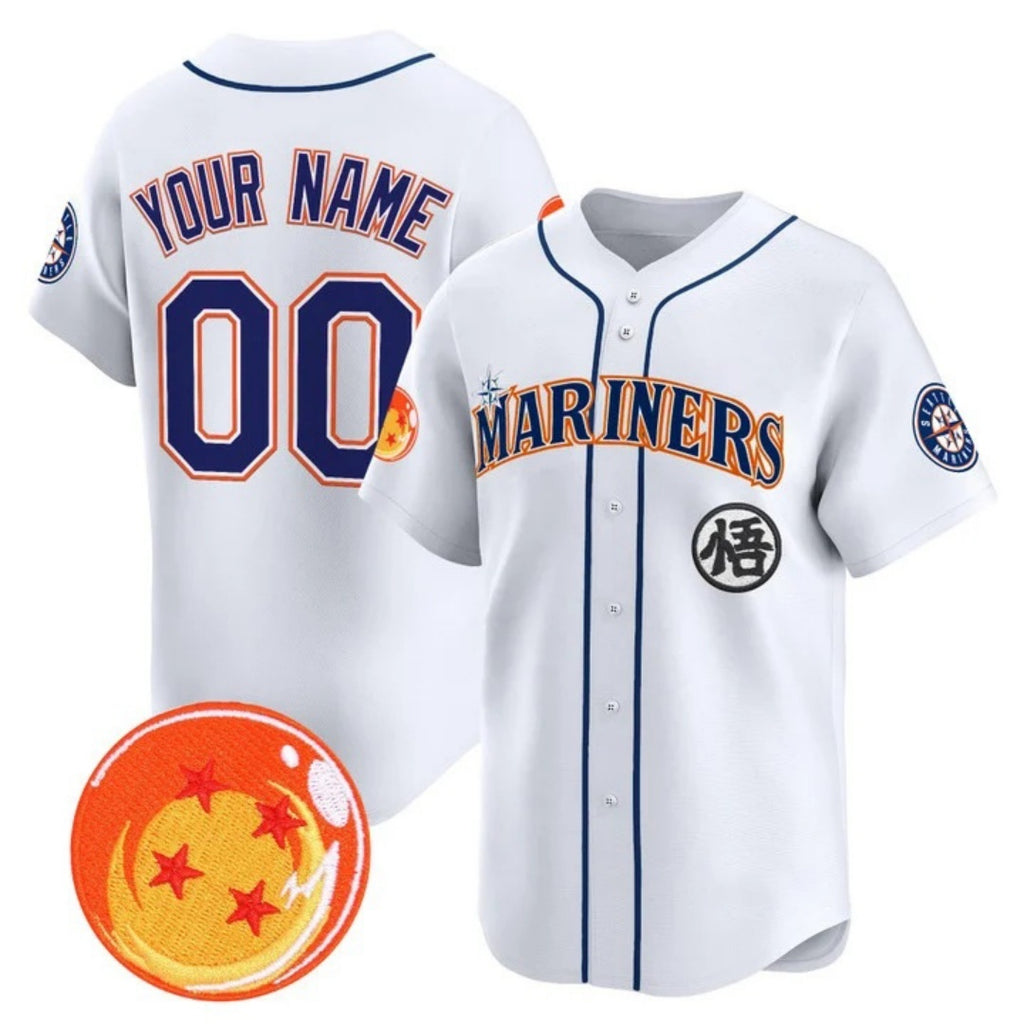 Custom Seattle Mariners x Dragon Ball White Fedasgoge Vapor Premier Limited Jersey - All Stitched