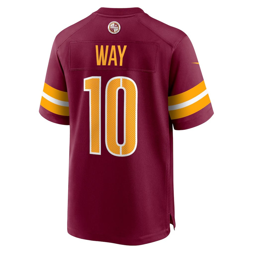 W.Commanders #10 Tress Way Burgundy Fedasgoge Game Jersey