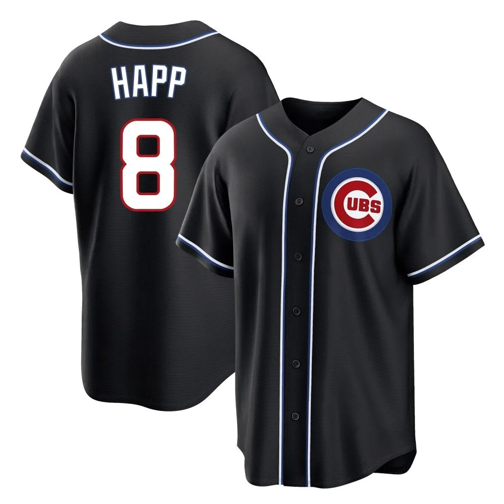 Chicago Cubs #8 Ian Happ Player Black Fedasgoge Fashion Out Game Stitched Jerseys