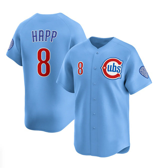 Chicago Cubs #8 Ian Happ Blue Fedasgoge 2024-25 2nd Alternate Limited Stitched Jersey