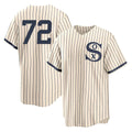 Chicago White Sox #72 Carlton Fisk Player Cream Fedasgoge Field of Dreams Home Game Stitched Jerseys