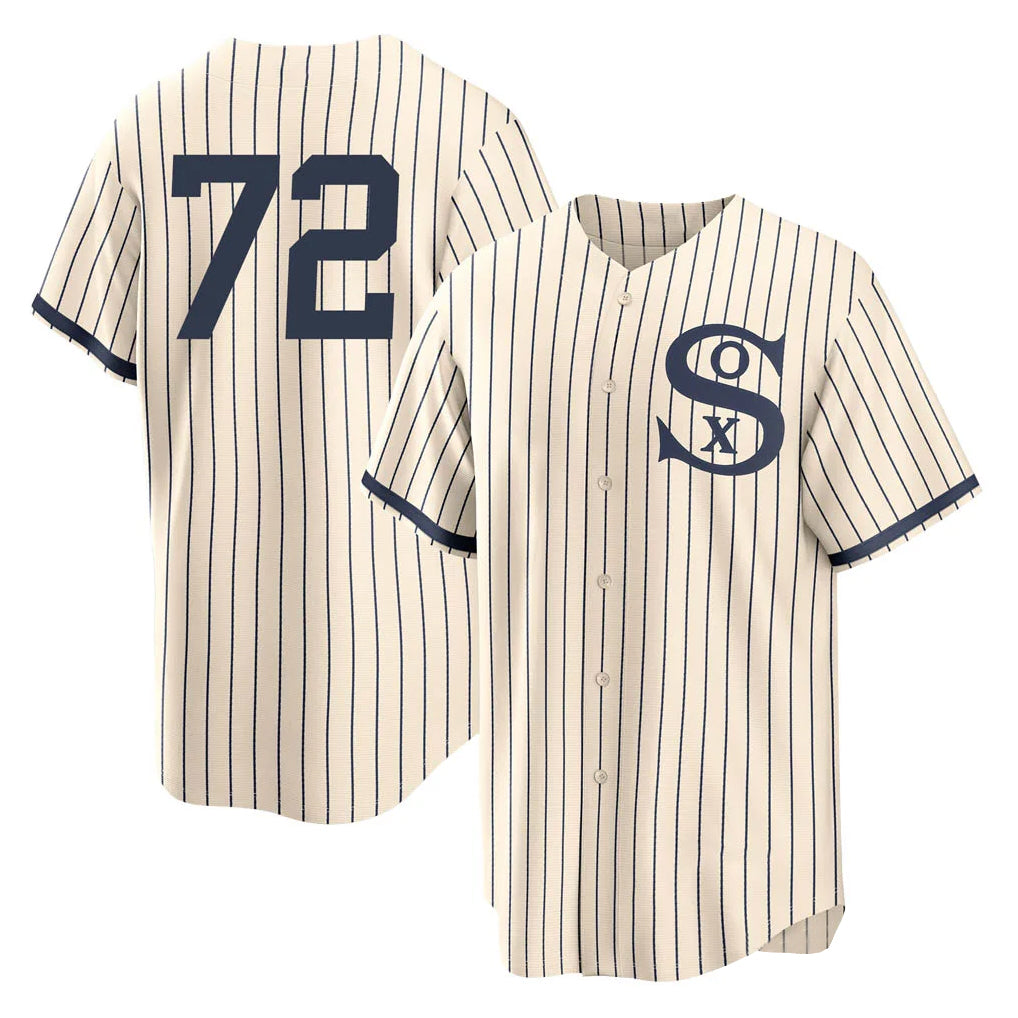 Chicago White Sox #72 Carlton Fisk Player Cream Fedasgoge Field of Dreams Home Game Stitched Jerseys