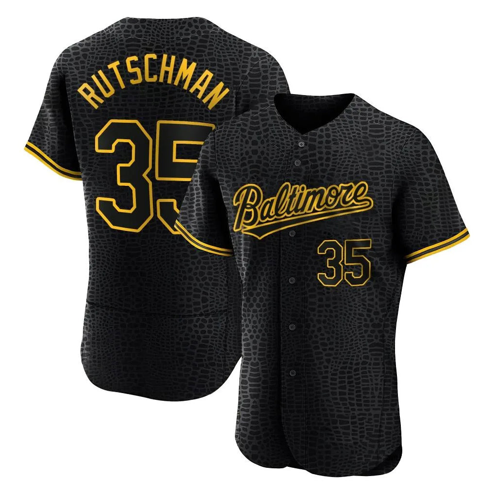 Baltimore Orioles #35 Adley Rutschman Player Black Fedasgoge Snake Skin City Limited Elite Home Stitched Jerseys