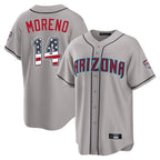 Arizona Diamondbacks #14 Gabriel Moreno Player Gray Fedasgoge USA 250 Fourth of July Home Game Stitched Jerseys